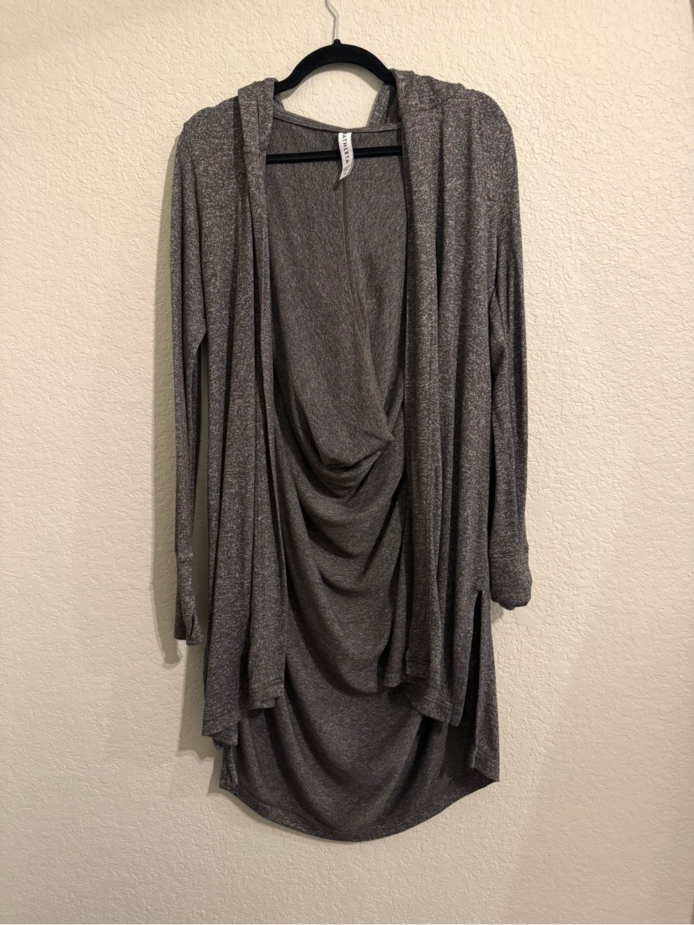 Athleta - Gray Draped Hooded Women's Sweater Cardigan